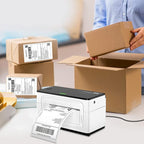 RyhamPaper 4" x 6" Fanfold Direct Thermal Labels - White Shipping Mailing Postage Labels, Perforated, Permanent Adhesive (4 Stacks - 4000 Labels)