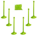 Mr. Chain Plastic Stanchion Kit with 50 Feet of 2-Inch Link Chain and C-Hooks, Safety Green, Pack of 6 (71014-6)