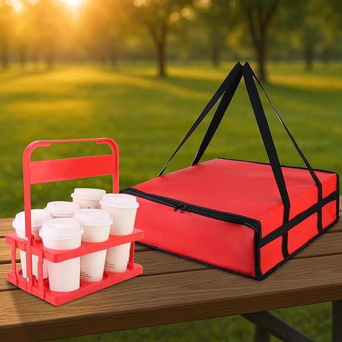 Bodaon Insulated Bag-Pizza Bags for Delivery & Plastic Portable Drink Carrier，20"x 20"x 6" Doordash Warmer/Hot Food BCarrier Box，Termicas/Warming/Heat Carrying out Insulation Large Bag, Keeping Cooler