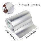 BOMEI PACK Adhesive Aluminum Foil Heat Shield Tape Barrier, Fiberglass Thermal Insulation Reflective Material High Temp Protection (9inch x 66ft)
