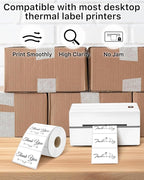 iEager 3" x 2" Thermal Labels, Rectangle Thermal Printer Stickers, Self-Adhesive Durable Sticker with Perforation Line, 500 Labels/Roll, White