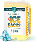 Healthy Packers Reusable Ice Packs for Lunch Boxes - Long Lasting Slim Freezer Packs, Thin Non-Toxic BPA-Free Hard Gel Ice Blocks for Coolers, Kids & Adults Lunch Bags, Travel, Camping, Food Storage