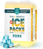 Healthy Packers Reusable Ice Packs for Lunch Boxes - Long Lasting Slim Freezer Packs, Thin Non-Toxic BPA-Free Hard Gel Ice Blocks for Coolers, Kids & Adults Lunch Bags, Travel, Camping, Food Storage