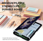 Clipboard with Storage High Capacity Plastic Nursing Clipboards with Pen Holder File Folder Storage Box Clipboard with Heavy Duty Clips for Teacher,Doctor,Offices-Moon Star Galaxy Floral