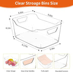 Attelite 12 Pack Clear Plastic Storage Bins, Multi-Use Pantry Organizers and Storage, Pantry Organizer Containers for Home, Kitchen, Freezer, Fridge, Cabinet, Bathroom and Under Sink Organizing