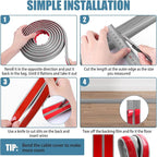Floor Cord Covers for Wires 10FT Cable Hider Wire Cover Self Adhesive Cord Hider Floor for Offices, Homes, Workshops, Warehouses Cable Cavity 0.39" W x 0.27" H