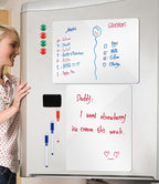 Magnetic Whiteboard for Fridge, 2 Pack 12x16 Inch Dry Erase Board for Refrigerator, Kitchen Organizer & Planner with 3 Markers, Eraser & 4 Magnets