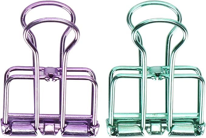 16 Pcs Hollow Binder Clips - 8 Colors Skeleton Design Paper Clamps for Office School Home Use, Organize Documents Files Notes(S,0.8x1.1 Inch)