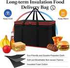 Bodaon Large 2-Pack Insulated Food Delivery Bag With Hard Bottom, XXXL Bags, Rideshare Delivery Bag, Grocery Shopping and Catering, Cold/Hot Styrofoam Carrier for Travel/Car