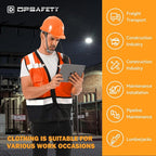 Reflective Safety vest With back plan pocket,High visibility Class 2 Heavy Duty Surveyor Vest with Zipper,Hi Vis Construction Work Vest for Men＆Women ANSI/ISEA(Orange-Bottom,3XL)