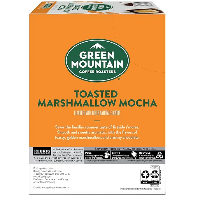 Green Mountain Coffee Roasters Toasted Marshmallow Mocha Keurig Single-Serve K-Cup Pods, Light Roast Coffee, 96 Count (4 Packs of 24)