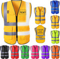 Custom Safety Vest for Men High Visibility Protective Workwear 5 Pockets Class 2 With Reflective Strip