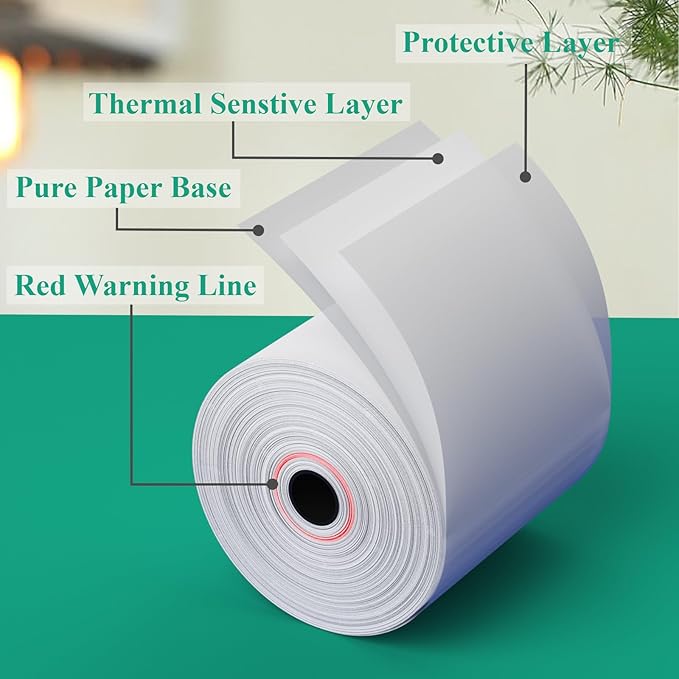 3 1/8" x 230' Thermal Paper Receipt Rolls, Premium Quality Thermal Printer Paper Compatible with Most POS Systems, Cash Registers,Credit Card Paper（20Rolls）