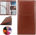 Car Registration and Insurance Holder, Premium Pu Leather Vehicle Glove Box Organizer - for Driver License, Cards & Essential Documents (L-Brown)