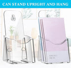 Yookeer 20 Pieces Brochure Holder Stand Acrylic Pamphlet Holder 4x7.9 Inches Wall Mount/countertop Clear Plastic Trifold Rack Display Stand for Vendors, Brochure, Trifold, Magazine, Pamphlet, Booklets
