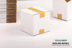 7x7x7 inch White Shipping Boxes, Corrugated Cardboard Small Boxes with Fragile Stickers for Business Mailing, Packing, Moving, Storage, 25 Pack