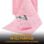 Pacific Mailer 2-Pack Anti-Static Bubble Cushioning Wrap Rolls, 3/16" x 17" x 72' ft Total [2 Rolls of 36 Feet] Perforated Every 12", 20 Fragile Stickers for Packaging, Shipping, Mailing