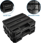 Double Side Tool Box Organizer, Hardware Storage Box, Portable Small Parts Organizer with Removable Plastic Dividers for Screws, Nuts, Nails, Bolts (Black)