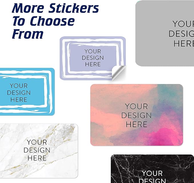 100 Custom Vinyl Stickers - Upload Your own Image, Text, Design, Logo - Personalized Logo Labels for Handmade, Packaging, Bottle, Jars, Candle, Brand Stickers (Lavender Swirls, 5x3)