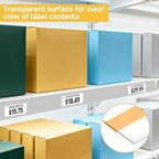 50 Pcs Shelf Label Strips, Self Adhesive Shelf Label Holder, 1.5''H x 48''L with 50 White Labels Sheets Price Tag Holder Clear Plastic Shelves Clip for Supermarket Gondola Shelving (Clear)