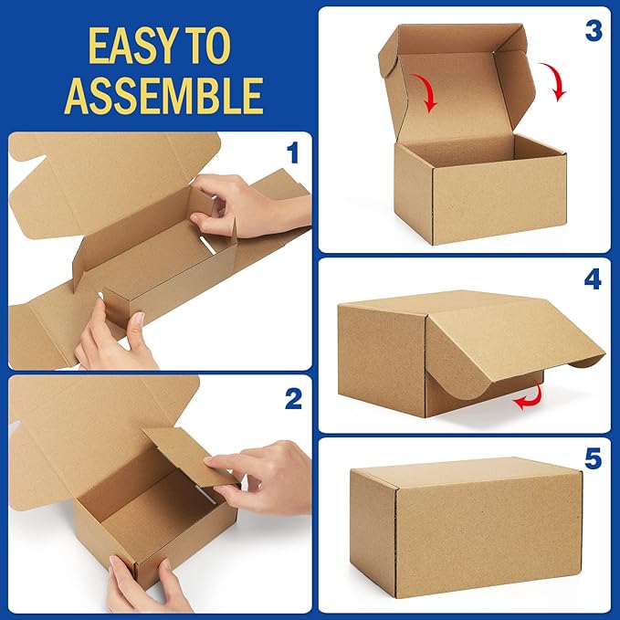Shipping-Boxes-11x8x2 Inches: 25 Pack-Cardboard-Boxes-for-Packaging, Brown-Shipping-Boxes-for-Packing-Small-Business, Corrugated Box Mailers for Book Shoes Gift Mailing