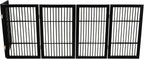Pet Dog Gate Strong and Durable Freestanding Folding Acacia Hardwood Portable Wooden Fence Indoors or Outdoors by Urnporium (Black Pet Gate, 5 Panel 30" Tall)