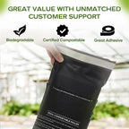 Plant-Based Shipping Mailers 6x9 inch - Package Envelopes, Double Sealing Poly Mailers, Strong Mailing Pouches For Small Business, Clothing Shipments, Easy Instructions - 100 Pack
