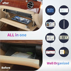 Car Registration and Insurance Holder,Leather Insurance License and Registration Card Holder for Car Glove Box, Auto Truck Document Holder Organizer for Men Women-White wolf with Blue Flowers