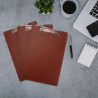 A4 Clipboard,3 Pack PU Clipboards with Hanging Hole for Office,School or Restaurant,Brown