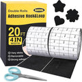 Navona 20Ft x 4 Inch Heavy Duty Hook and Loop Tape with Adhesive, Carpet Anti Slip Rug Gripper, Couch Cushion Grip, Hook and Loop Strips for Home, Office, DIY and Car -Black