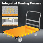 3000LBS Heavy Duty Platform Truck Cart Dolly | 44"x28" 2mm Steel Deck & Reinforced Chassis | 6" TPR Swivel Wheels | Industrial Flatbed Cart for Warehouse, Factory, Logistics