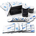 Double Sided Foam Tape Strong Pad Mounting,Black Self-Adhesive Tape Include Square Round and Rectangular(60Pcs)