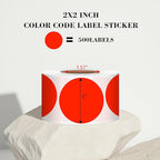 2 Inch Fluorescent Red Circle Stickers 500 Pcs,Permanent Color Coding Dots for Office Home Organization, File Classification,Multipurpose Labels