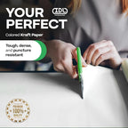 White Paper Roll 24" x 1200" (100 feet) - USA-Made Quality White Kraft Paper 50lb Thickness for Packing, Moving, Shipping & Crafts/Arts - 100% Recyclable Natural Wrap Material by IDL Packaging