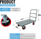 5Seconds Flatbed Platform Cart Industrial Dolly Heavy Duty 60” x 30” Hand Push Truck Super Heavy Duty Flatbed with 3000Lb Capacity 8'' Locked Swivel Wheels Commercial Moving