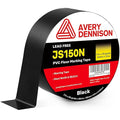 Avery Dennison Floor Marking Tape, 2 Inch x 108 Ft Black Caution Tape, 1 Roll Heavy Duty Safety Warning Tape, High Adhesion for Indoor/Outdoor | Warehouse, Factory, Parking, Industrial