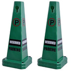 OrangeStar Reserved Parking Cones 4-Pack, 26.5" Large 4-Sided Message Safety Traffic Cones with Heavy Rubber Base for Indoor Outdoor Use, Parking Lot Control, Driveway Barriers
