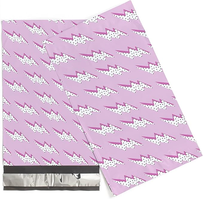6x9 Poly Mailers – Lightning Bolt – Waterproof, Tear-Resistant Shipping Bags with Adhesive Seal – 100 Pack – Package Mint