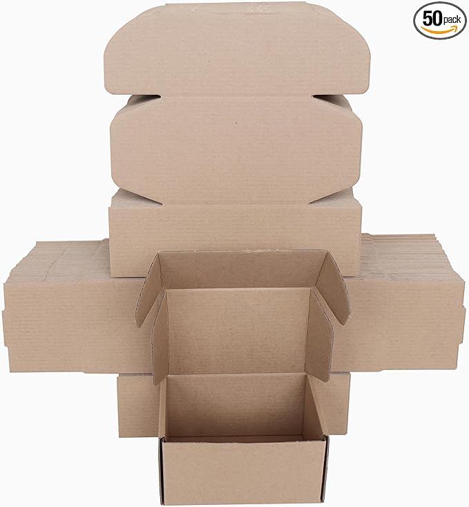 Shipping Boxes Corrugated Cardboard Mailer Boxes Literature Mailer for Packaging Small Business Craft Gifts Giving Products (Brown,6x4x3)