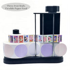 Manual Label Sticker Roll Dispenser,Adjustable Tabletop Label Dispenser for Rolls of Sticker Labels,Multi Use Sticker Holder Organizer Stand in Classroom, Business, Home
