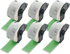 BETCKEY - Large Address Labels Replacement for Brother DK-1208 (1.4 in x 3.5 in), Compatible with Brother QL Label Printers [6 Rolls/2400 Labels, Green]