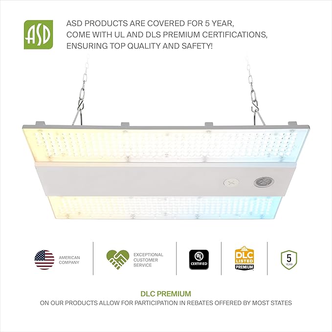 ASD LED Linear High Bay Light Fixture, Commercial Shop Lighting | 3CCT, Dimmable, Power Adjustable, DLC Premium, UL Listed | 160W 25000LM 3500-5000K 100-277V | Warehouse, Garage, Workshop Lamp | White