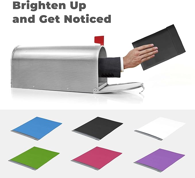 The Boxery 12x15.5" Black Self-Seal Poly Mailer Bags – 100 Pack | Waterproof, Tear-Resistant Shipping Envelopes