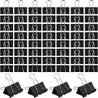 Large Heavy Duty Clips 2 Inch Black Extra Large Paper Clips Big Size Paper Clamps Metal Clips for Binder Clips Office and Home Supplies - 72 Pcs