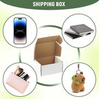8"x6"x4" Shipping Boxes Set of 5, White Corrugated Cardboard Box Literature Mailer