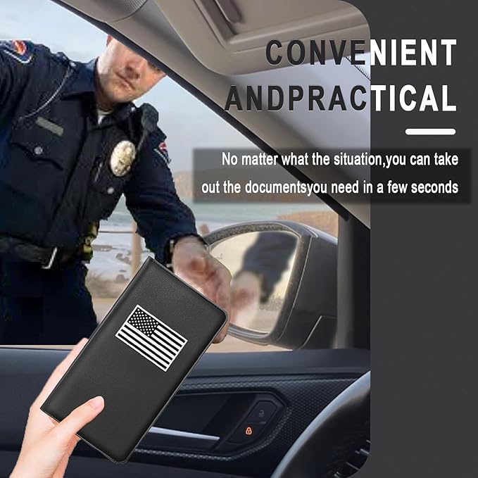 Car Insurance and Registration Card Holder | for BMW Ford Tesla Cadillac All Cars | Store Cards, ID License & Essential Documents | Premium Leather with Magnetic Closure