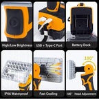 【36w・6500k】 Cordless LED Work Light Compatible with Makita 18V Battery, Portable Compact Flood Light Flashlight with USB/Type C Charging for Emergencie, Construction, Job Site(Bare Tool Only)