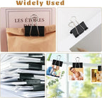 Large Heavy Duty Clips 2 Inch Black Extra Large Paper Clips Big Size Paper Clamps Metal Clips for Binder Clips Office and Home Supplies - 72 Pcs