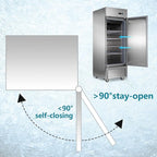 JINSONG 27" Commercial Refrigerator with Single Solid Door, 23 cu.ft Stainless Steel Reach-in Refrigerator for Restaurant, Bar, Shop, Residential