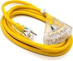 10 ft 10 Gauge Extension Cord - Outdoor Extension Cord Waterproof - Heavy Duty Outdoor Extension Cords 10 ft with Multiple Outlets - Watts Wire - 10' Grounded